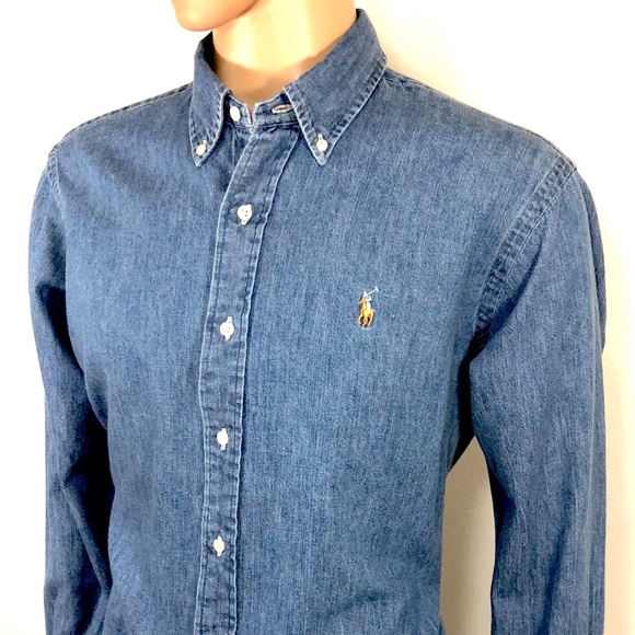 ralph lauren black denim shirt